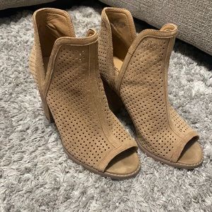 Brown Peep Toe Booties by Lucky Brand